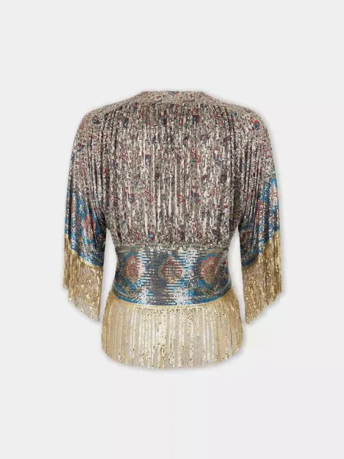 Top in printed mesh