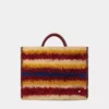 Tote bag in raffia with straps