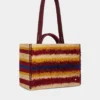Tote bag in raffia with straps