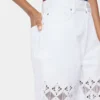 Trousers in denim with embroidery details