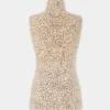 Turtleneck sleeveless top in brushed knit