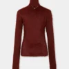 Turtleneck top in brushed knit