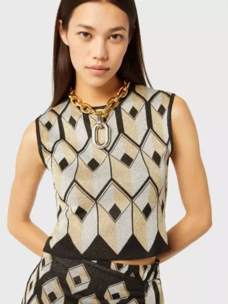 Two-tone XL link necklace with pendant