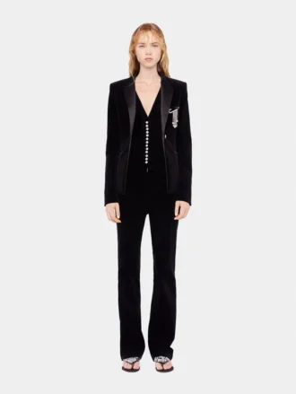 Velvet tailored trousers