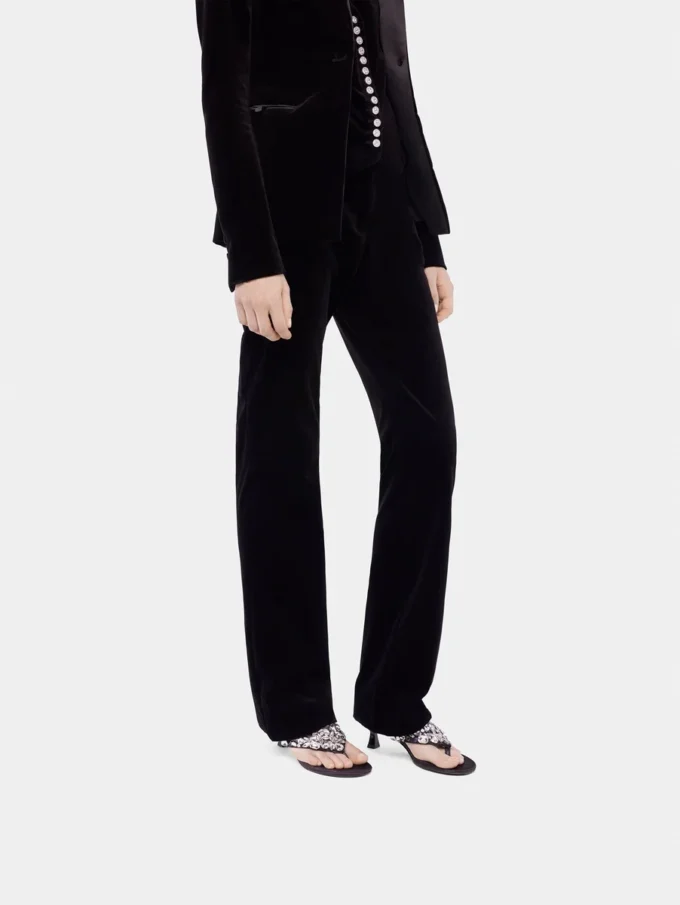 Velvet tailored trousers