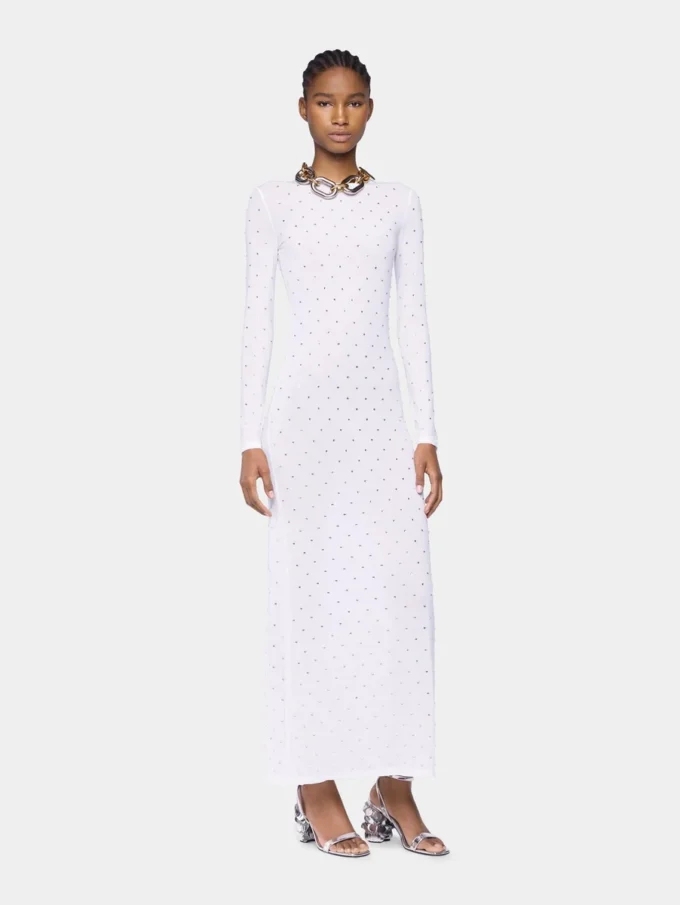 White long dress in jersey