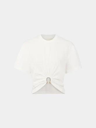White t-shirt with piercing