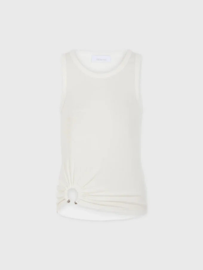 White tank top with signature piercing